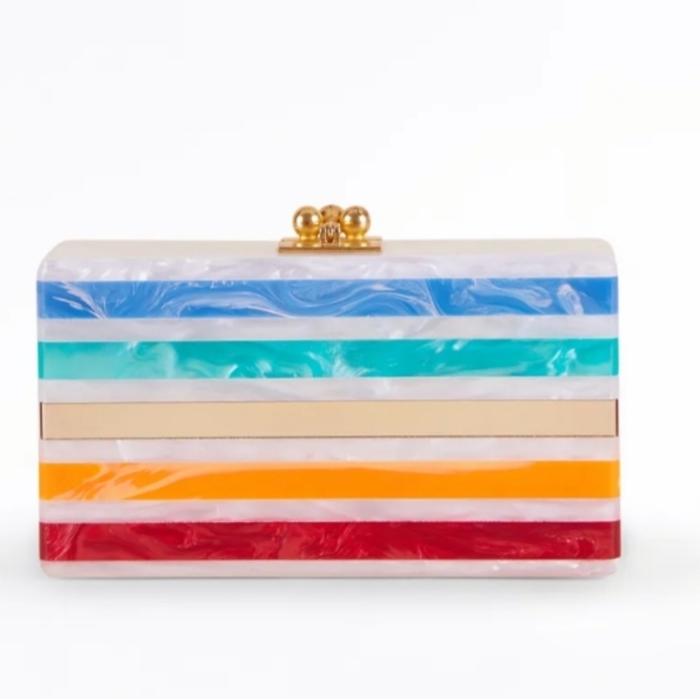 Edie ParkerJean Striped Box Clutch